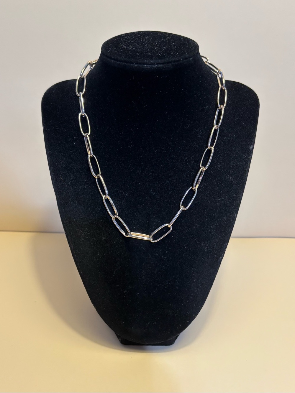 LOFT Gold-Tone Paper Clip Chain Link Necklace 16.5”+2”